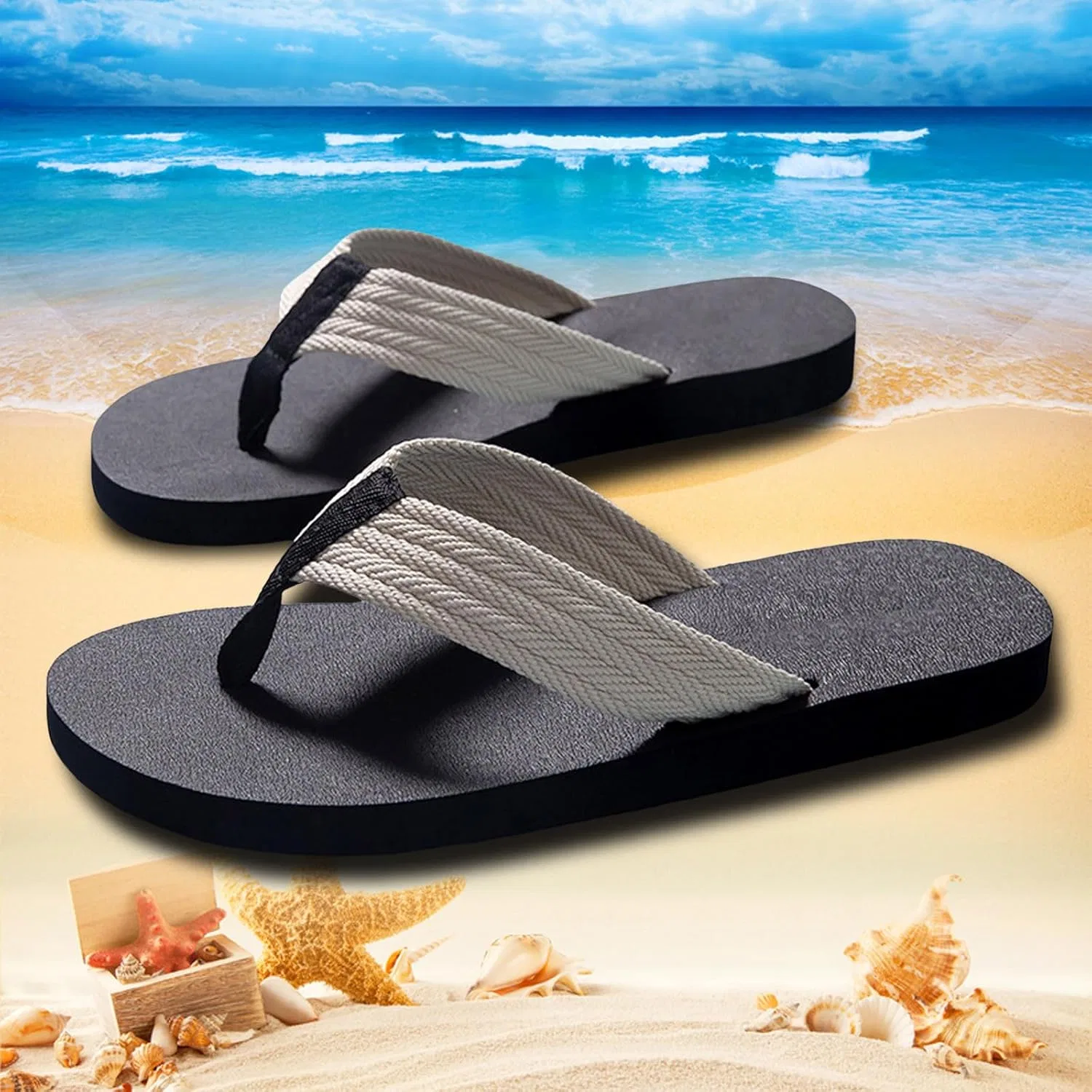 Generisch Вьетнамки Herren Zehentrenner Sandalen Breite Füße Sommerschuhe Badeschlappen Badelatschen Sommer Hausschuhe Zehensandalen Badepantoletten Pantoletten, 011 White — фото 3