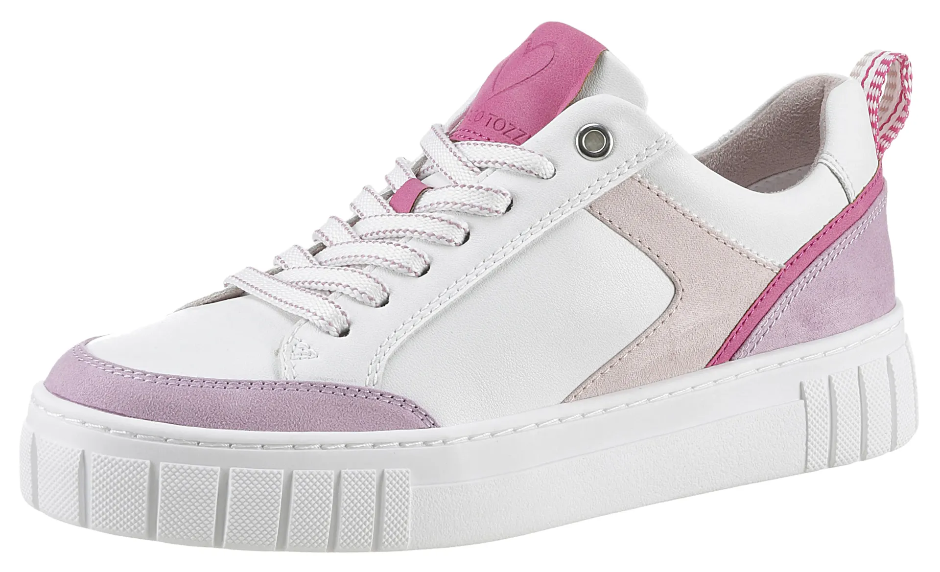 

Кроссовки на платформе MARCO TOZZI с контрастной отделкой, повседневная обувь, полуботинки, туфли на шнуровке, розовый