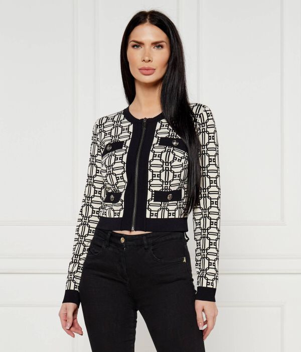 

Свитер Cropped fit Elisabetta Franchi, бежевый