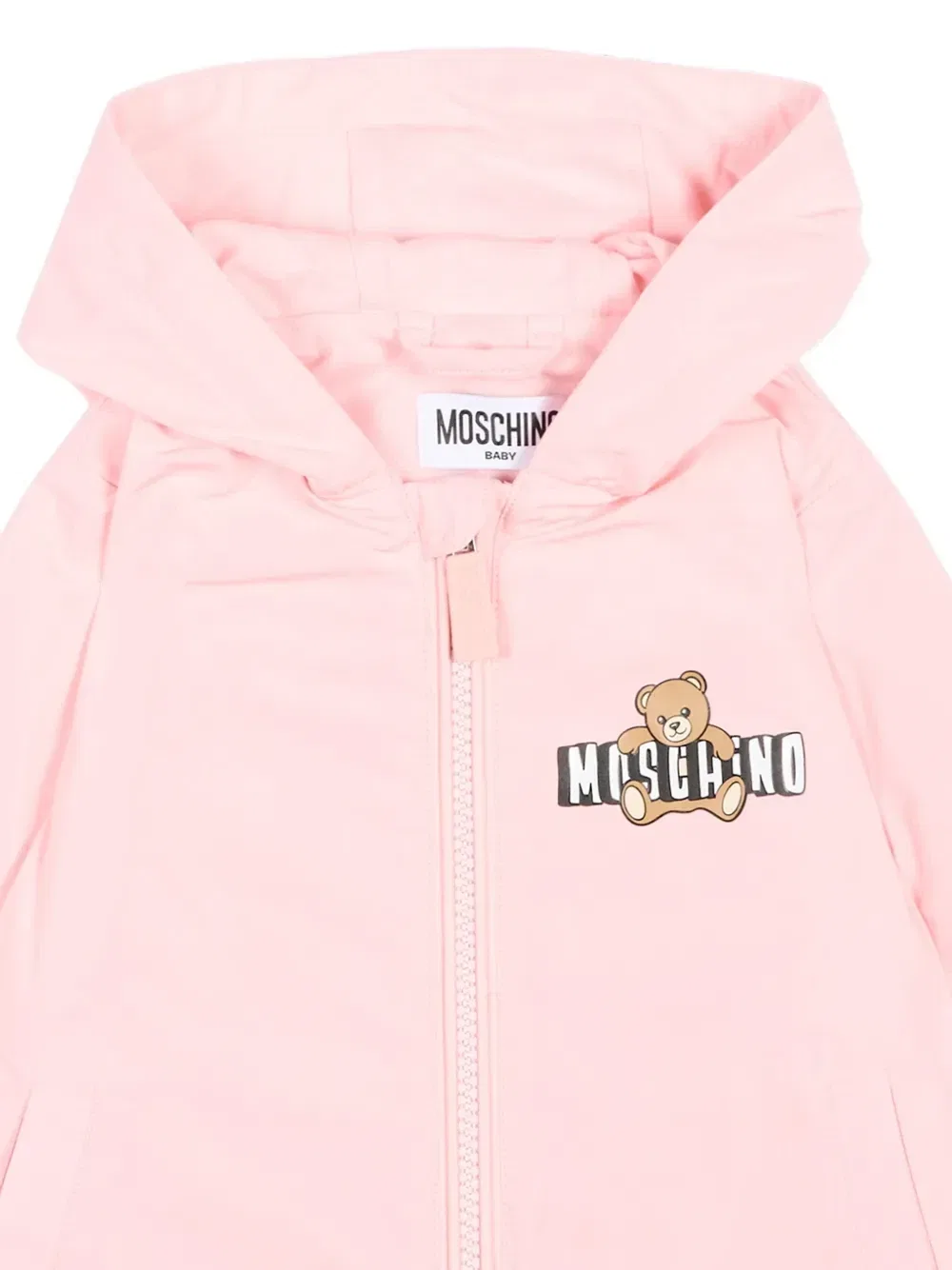 Куртка с капюшоном и принтом Moschino Kids, розовый — фото 3