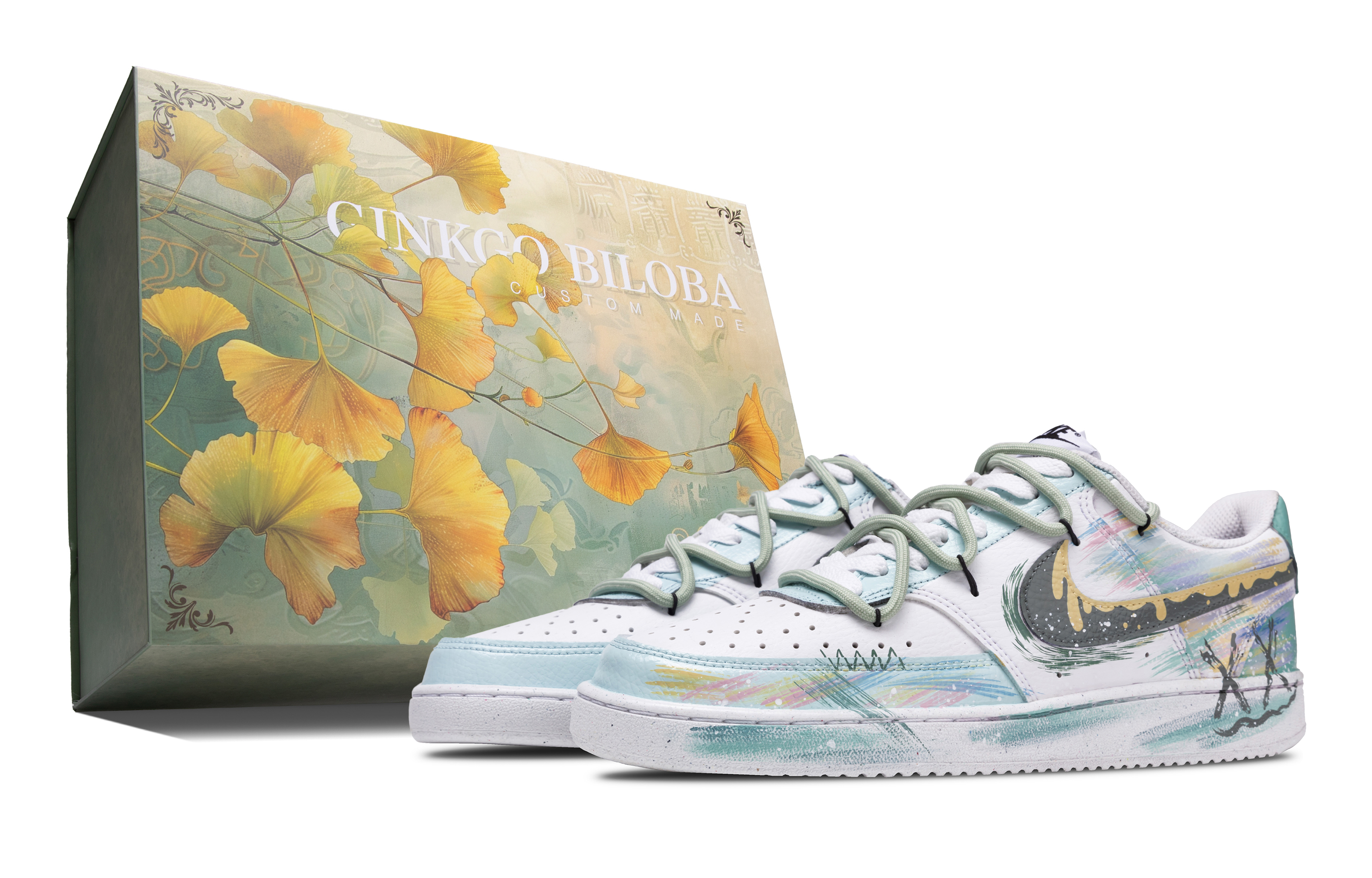 

Nike Кроссовки Court Vision 1 Phantom Green с камуфляжным принтом, износостойкие, низкие, для скейтбординга, мужские, белые, зеленые