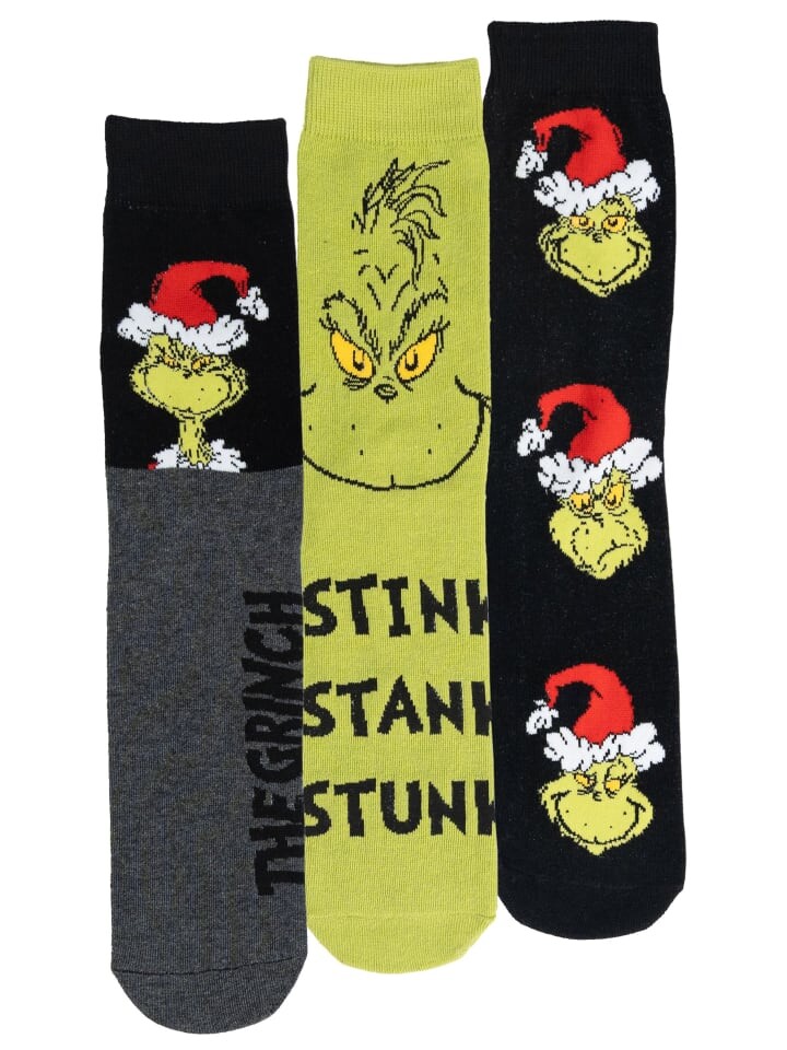 

Носки United Labels 3er Pack The Grinch Socken Sneaker XMAS Strümpfe, разноцветный