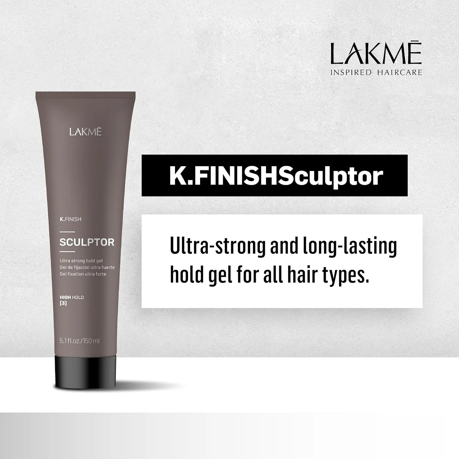 LAKMÉ K.Finish Sculptor Strong Hold Styling Gel, Extreme Hold Hair Gel, Styling Cream, 5.1 Fl Oz — фото 2