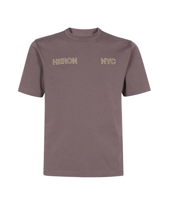 

Хлопковая футболка с принтом спереди и сзади Heron Preston, коричневый
