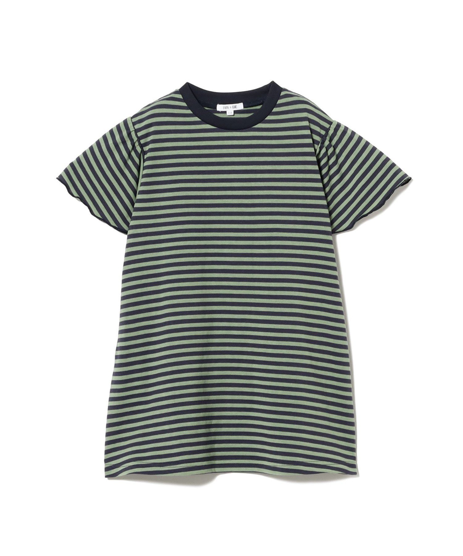 Платье в полоску из трикотажа (100-140 см) B:Ming By Beams, Navy x Green