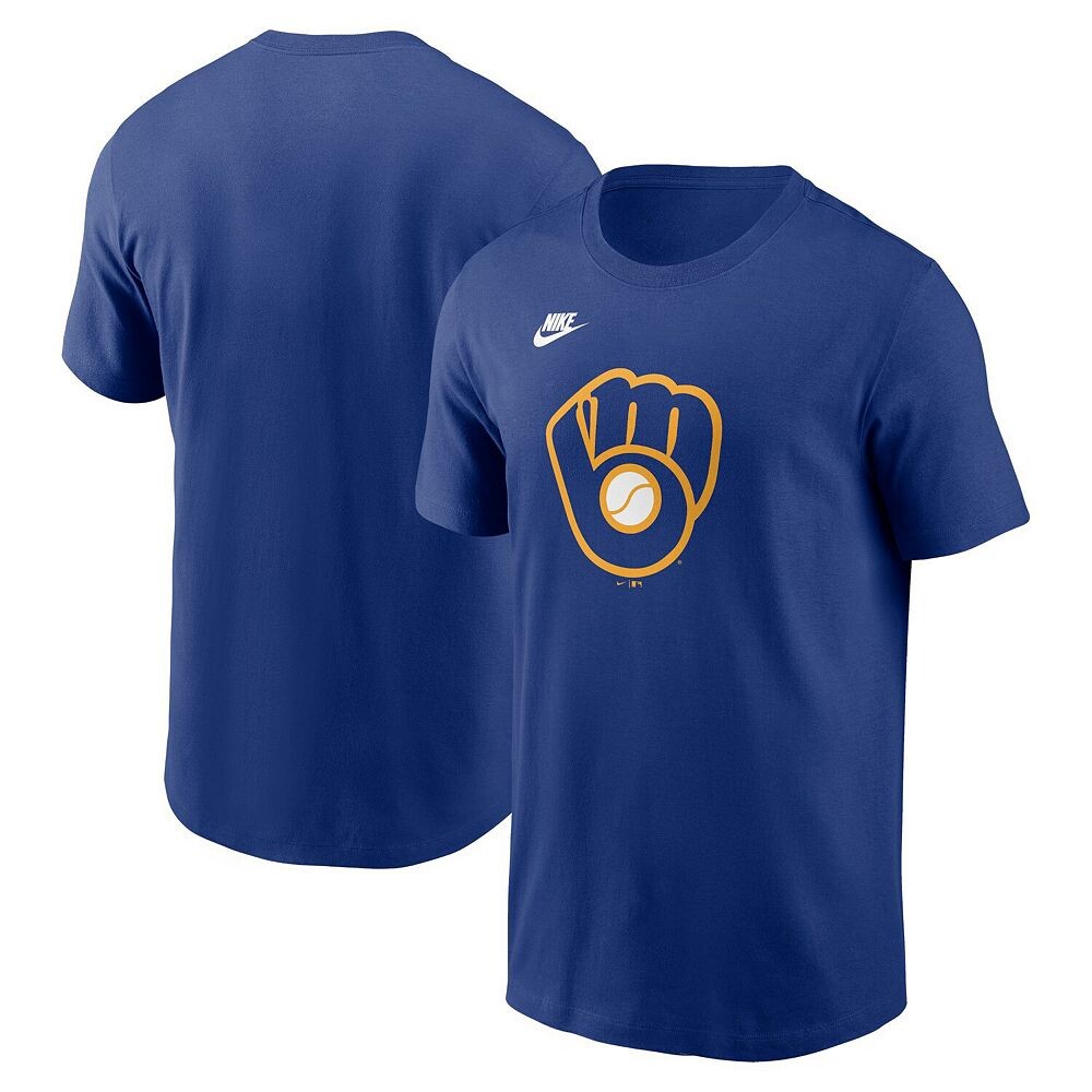 Мужская футболка с логотипом команды Nike Royal Milwaukee Brewers Cooperstown Collection, цвет Brw Blue — фото 2