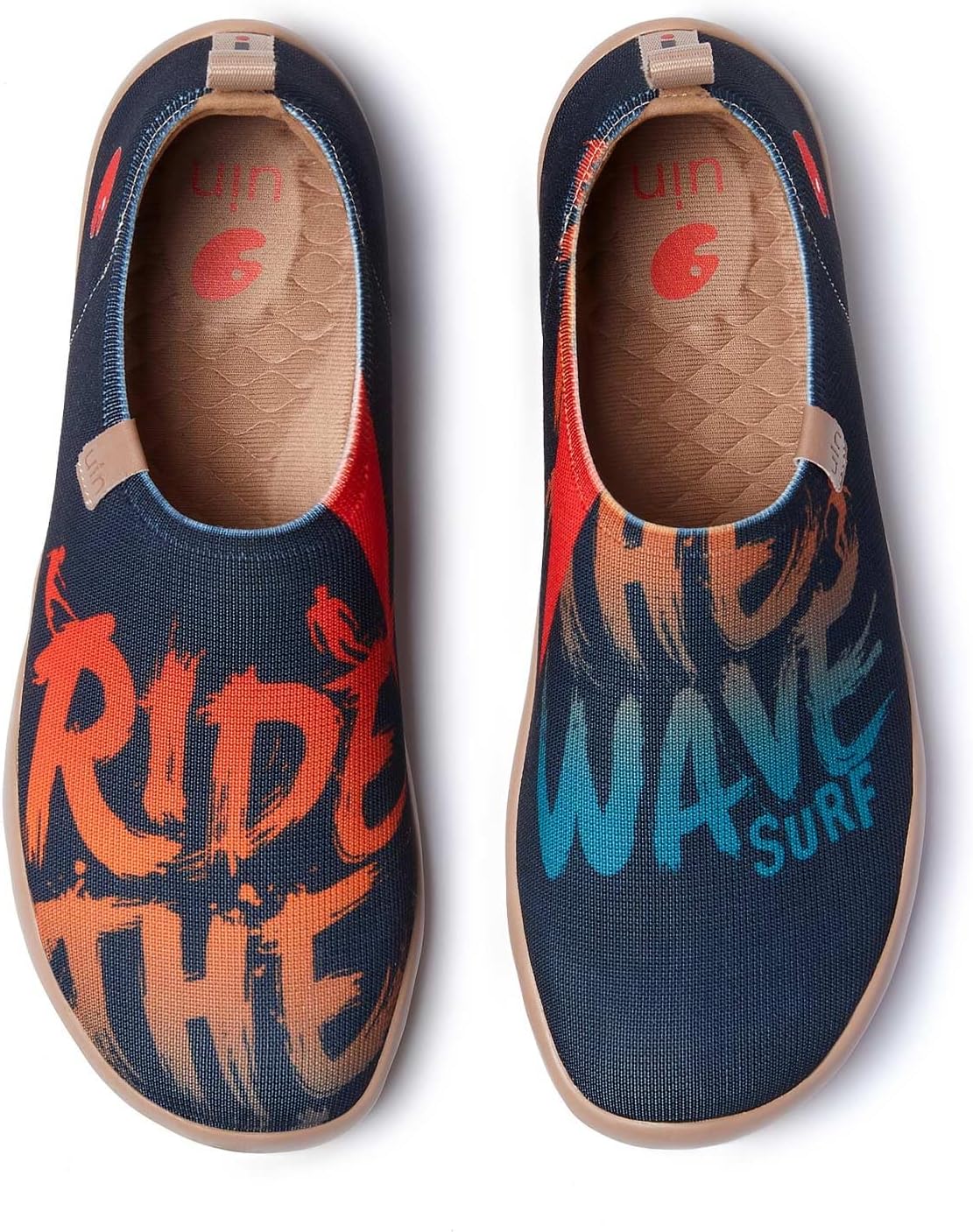 

Мужские лоферы UIN, раскрашенные туристические туфли, слипоны для прогулок, повседневные легкие удобные модные кроссовки Toledo Destination, Ride the Wave - Knit