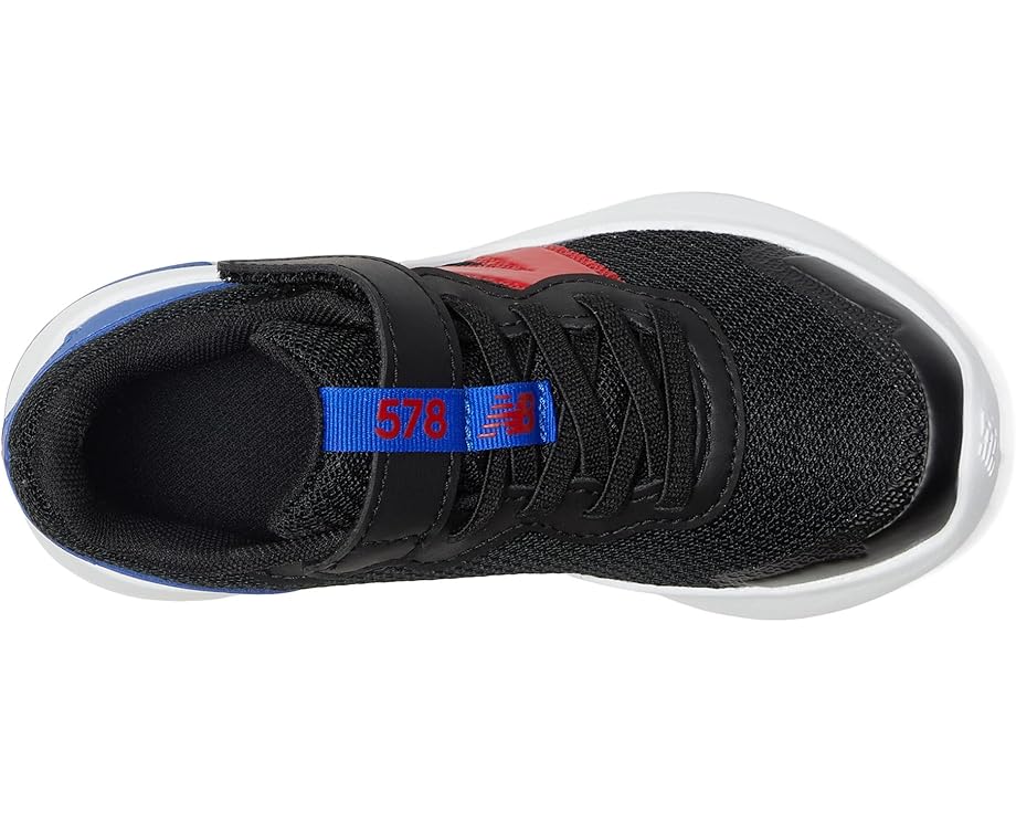 Кроссовки New Balance Kids 578v1 Bungee Lace with Top Strap, цвет Black/Team Red/Team Royal — фото 2
