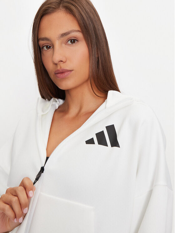 Толстовка свободного кроя Adidas, белый — фото 4