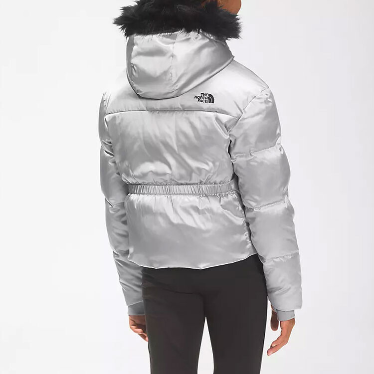 Детские пуховики/жилеты The North Face, серебряный — фото 4