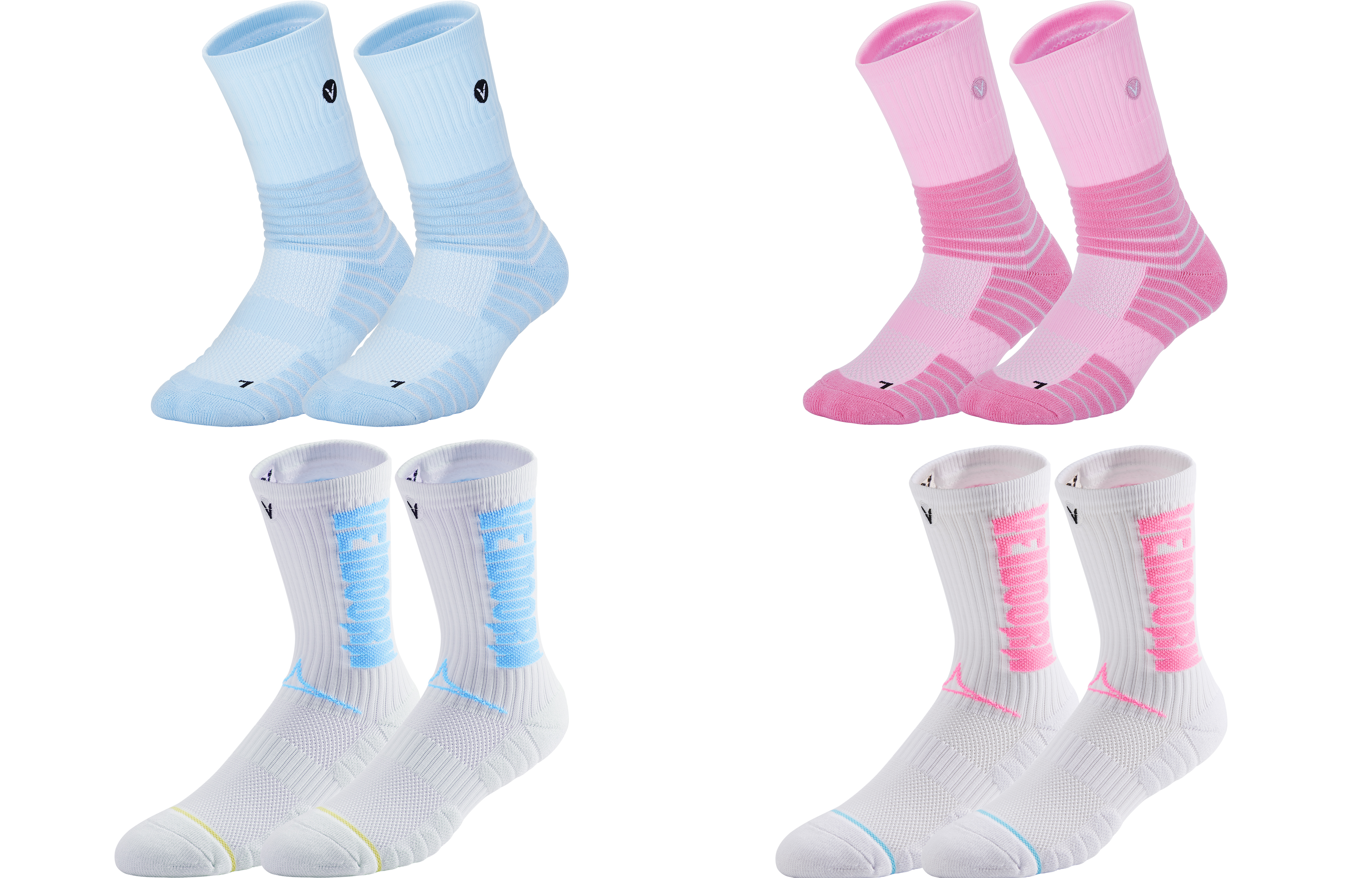 

Баскетбольные носки, все унисекс VEIDOORN, 3 Pack Ice Cream (Pink+White Gray+White Black)