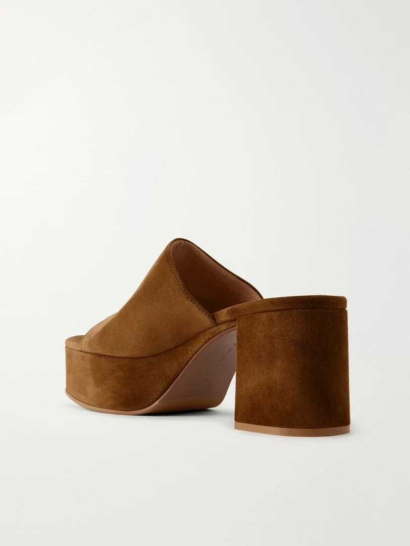Мюли на платформе из замши Gianvito Rossi, коричневый — фото 3