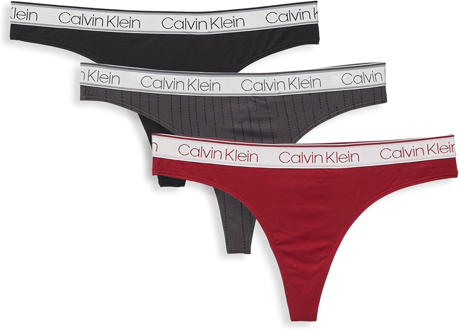 

Женские хлопковые стринги Calvin Klein с мотивами, 3 шт., B(Qp2484-641)/B