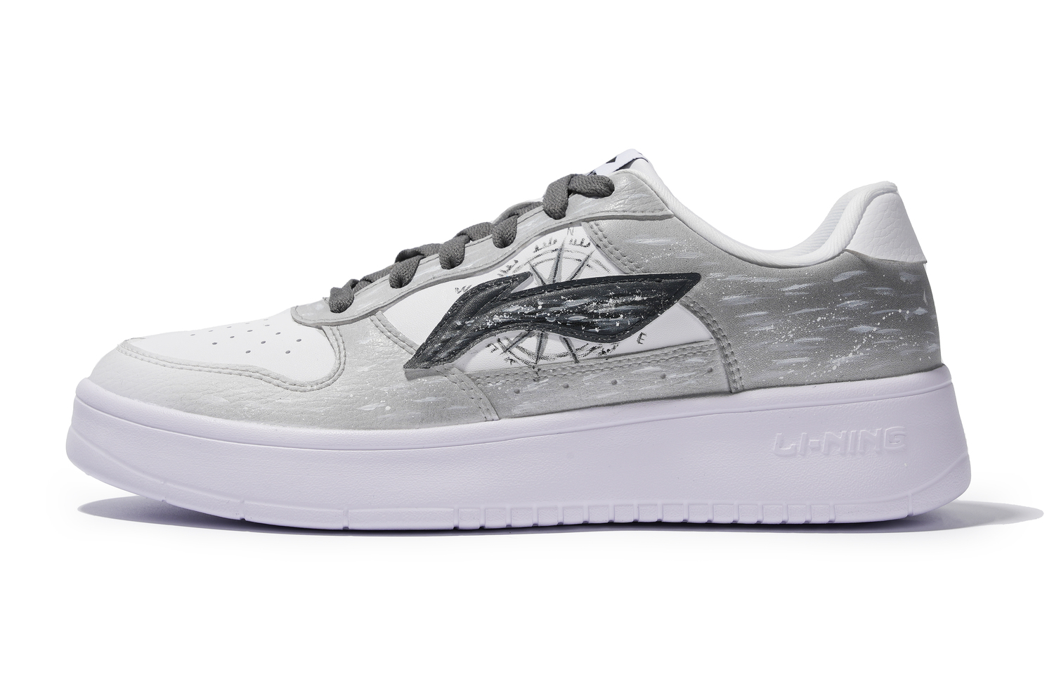 

LINING Низкие скейтерские кроссовки Pontoon Boats Waterproof And Wear resistant для мужчин, серый