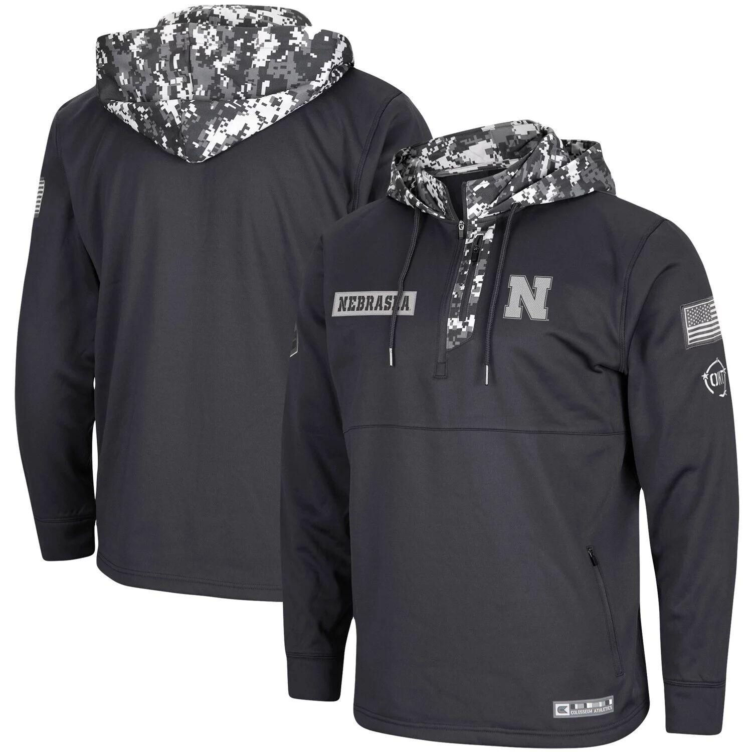 

Мужская темно-серая толстовка с молнией до четверти Nebraska Huskers OHT Military Appreciation Digi Camo Colosseum, Серый, Мужская темно-серая толстовка с молнией до четверти Nebraska Huskers OHT Military Appreciation Digi Camo Colosseum
