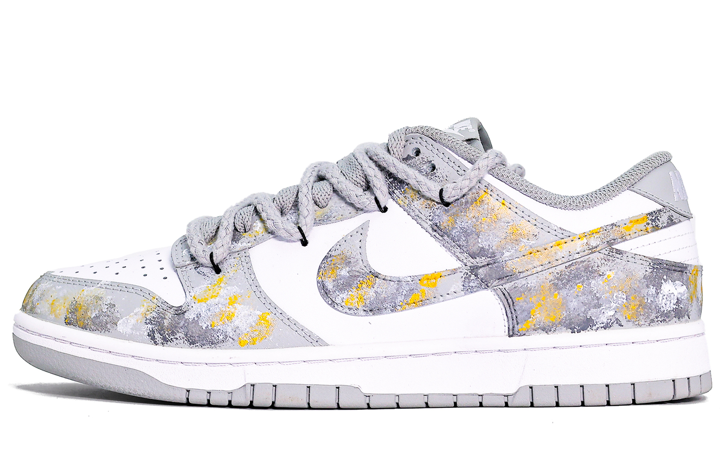 

Кроссовки для скейтбординга unisex низкие с технологией Dunk, износостойкие, с золотым Nike, светло-серый