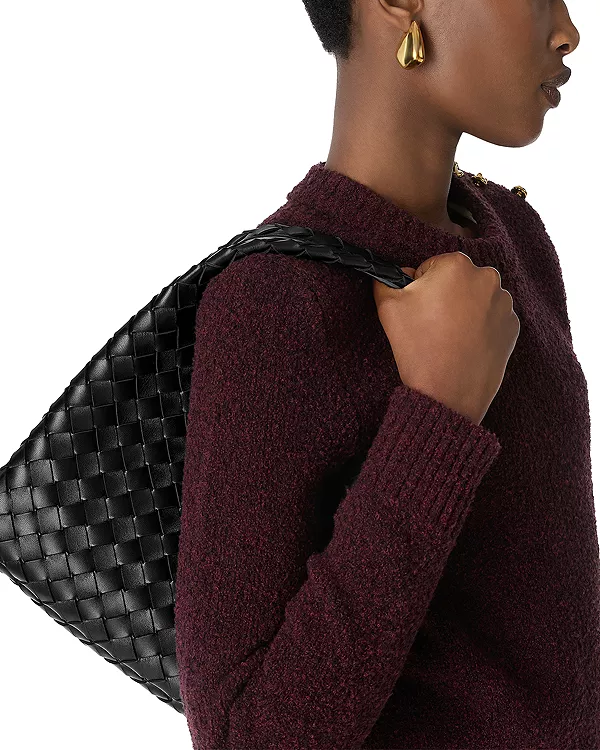 Маленькая сумка через плечо Campana из кожи интреччато Bottega Veneta, черный — фото 3