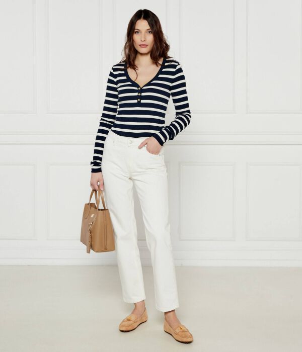 Блузка Хенли Slim fit Tommy Hilfiger, белый — фото 2
