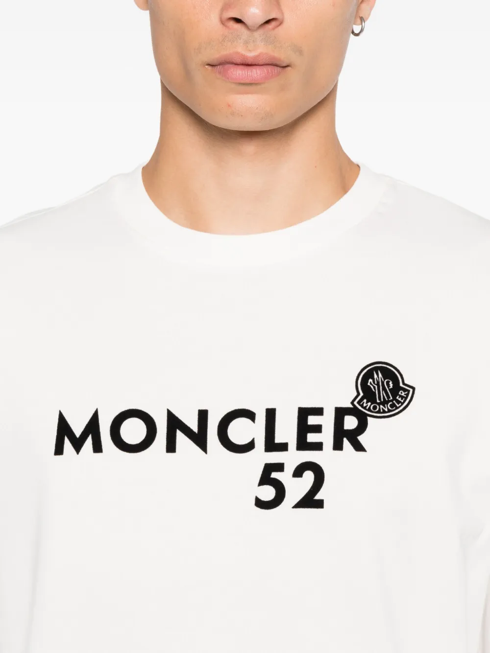 Футболка с длинными рукавами и принтом логотипа MONCLER, нейтральный — фото 4