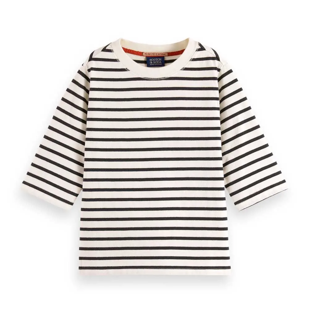 

Футболка Scotch & Soda Denim Washed Breton Wrap Details, белый