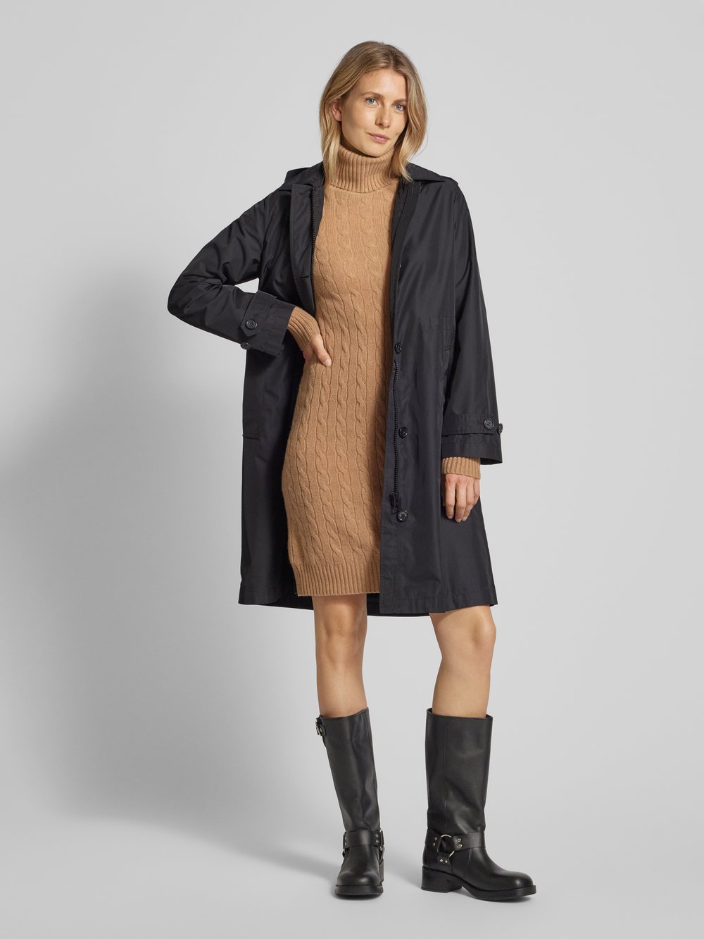 

Трикотажное платье с водолазкой из смеси шерсти и кашемира Polo Ralph Lauren