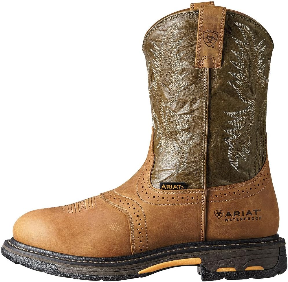 Мужские ботинки ARIAT Workhog Wellington с водонепроницаемым композитным носком, зеленый — фото 2