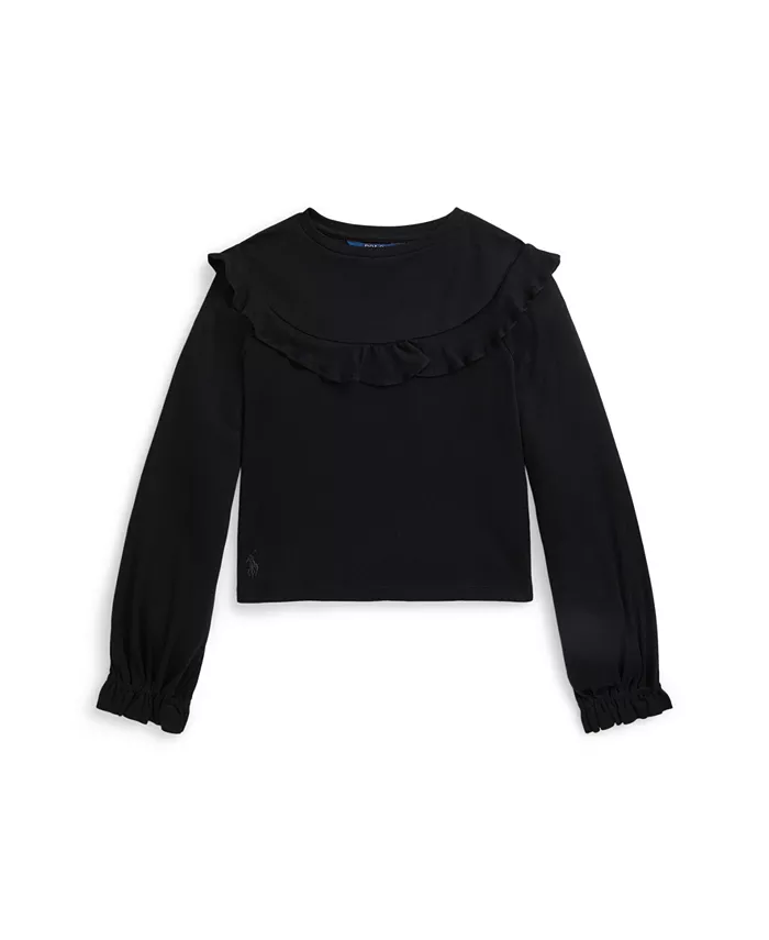 

Детская футболка с длинным рукавом для девочек 7-16 лет Polo Ralph Lauren, черный