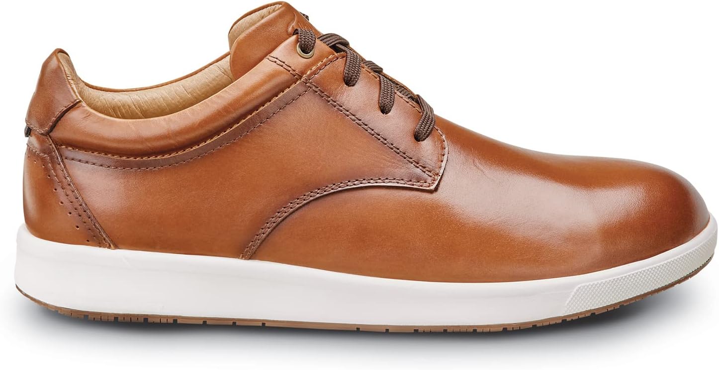Рабочие кроссовки Florsheim Crossover, мужские, с мягким носком, EH, противоскользящая подошва MaxTrax, повседневные рабочие туфли-оксфорды, Cognac — фото 3