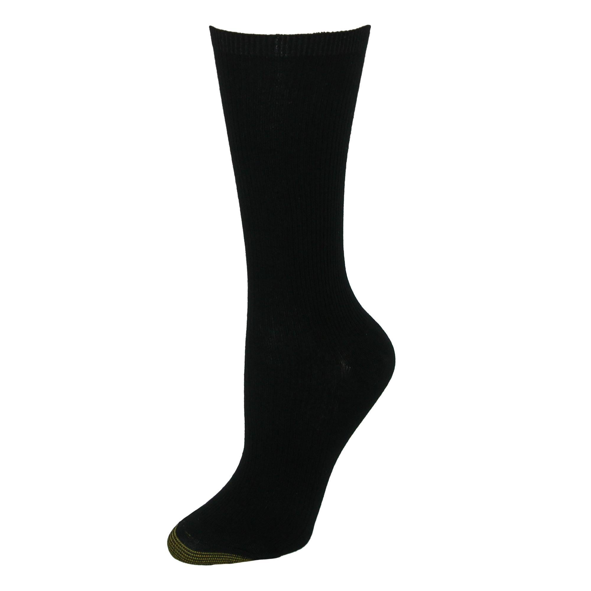 

Женские необтягивающие ребристые носки (3 пары в упаковке) Gold Toe, черный