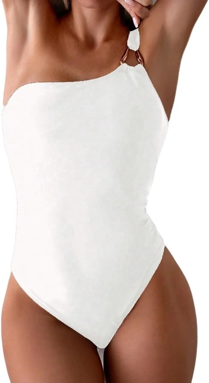 Элегантный женский слитный купальник-монокини без рукавов, однотонный, идеально подходит для летнего отдыха