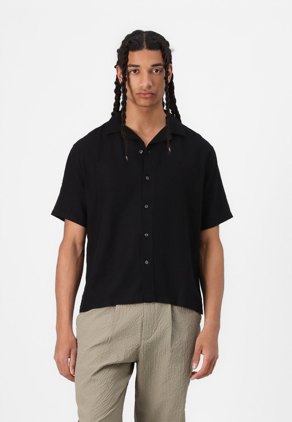 

Рубашка SOLIDS Abercrombie & Fitch, черный