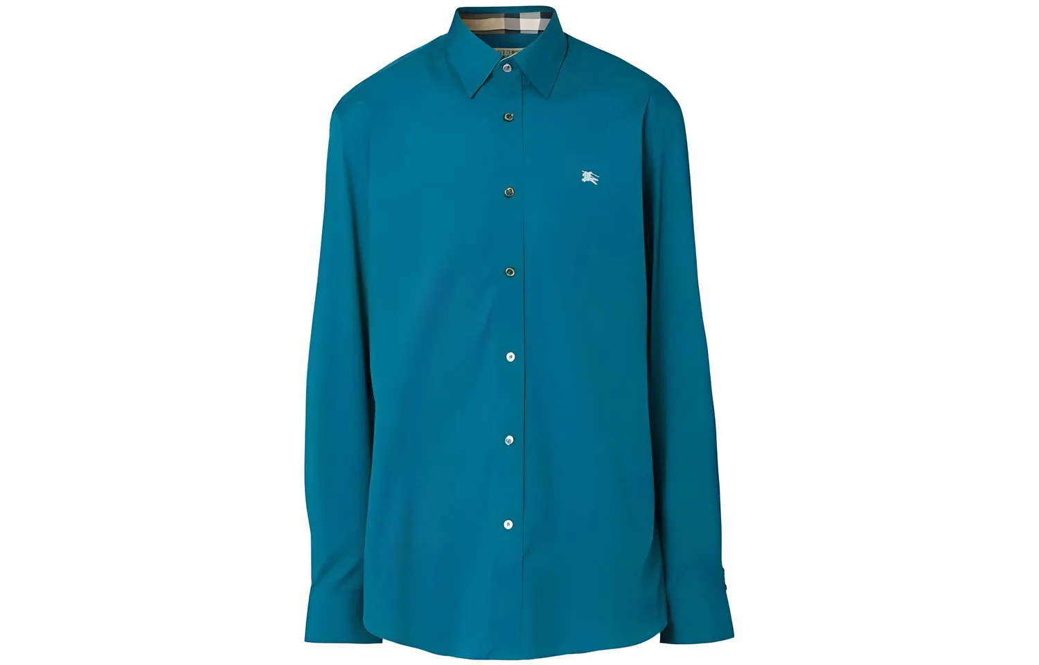 Рубашка мужская Burberry Teal Lapel Moderate Others, бирюзовый