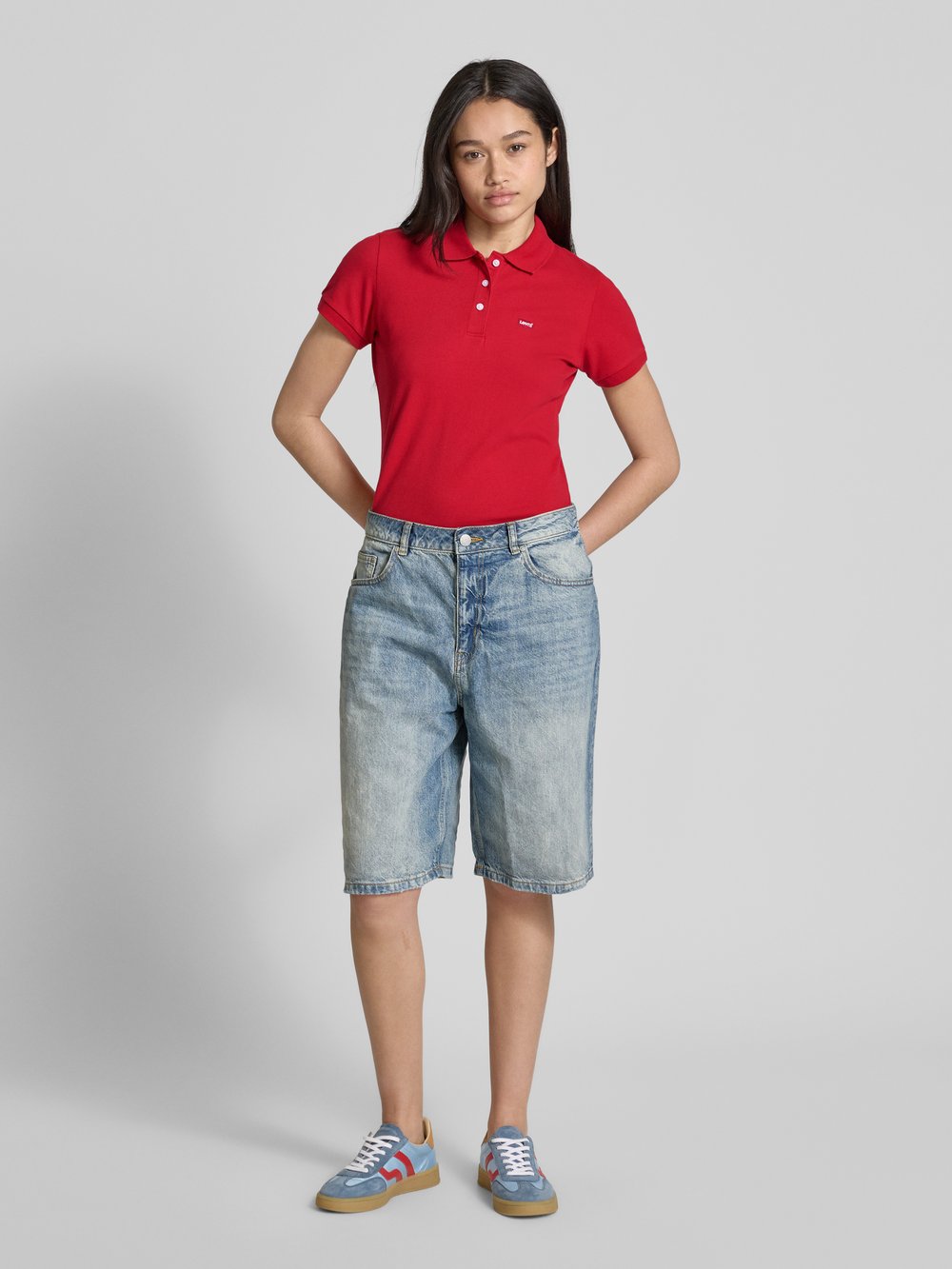 

Рубашка поло с вышитыми этикетками Levi's 300, вишневый