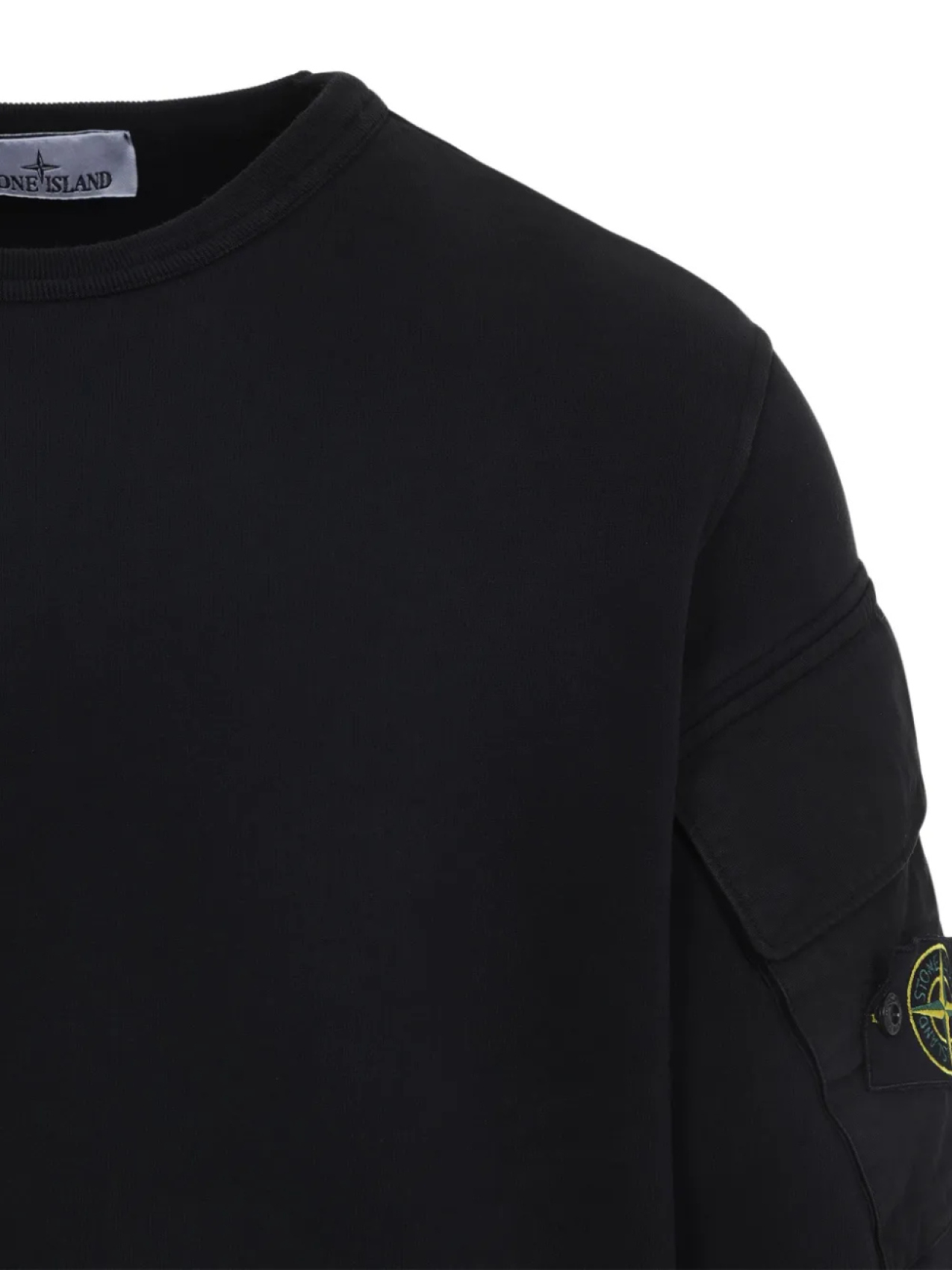 Толстовка Stone Island с круглым вырезом и карманами, черный — фото 4