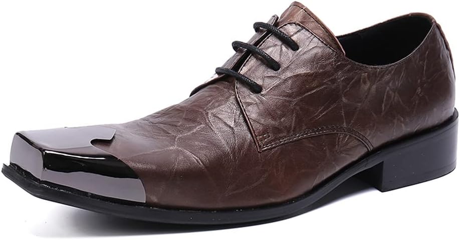 

Классические мужские деловые туфли Santimon из натуральной кожи с подкладкой, с квадратным носком и шнуровкой, для свадьбы и офиса, коричневый