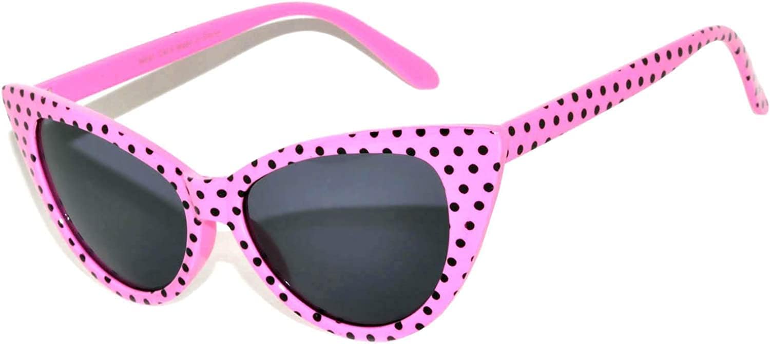 

Женские солнцезащитные очки OWL «кошачий глаз», классический винтажный дизайн с заостренными кончиками и «крыльями», ретро-стиль, защита от УФ-излучения, Smoke Lens: Pink With Black Polka Dots