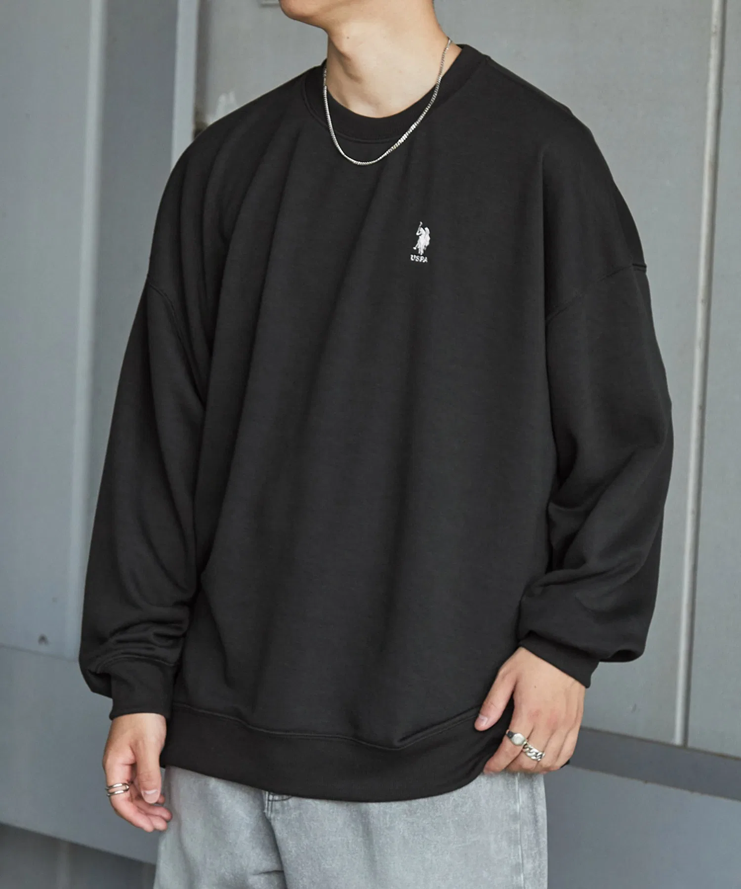 Эксклюзивная флисовая толстовка с вышитым крупным силуэтом логотипа US POLO ASSN. / U.S. Polo Assn. — фото 2
