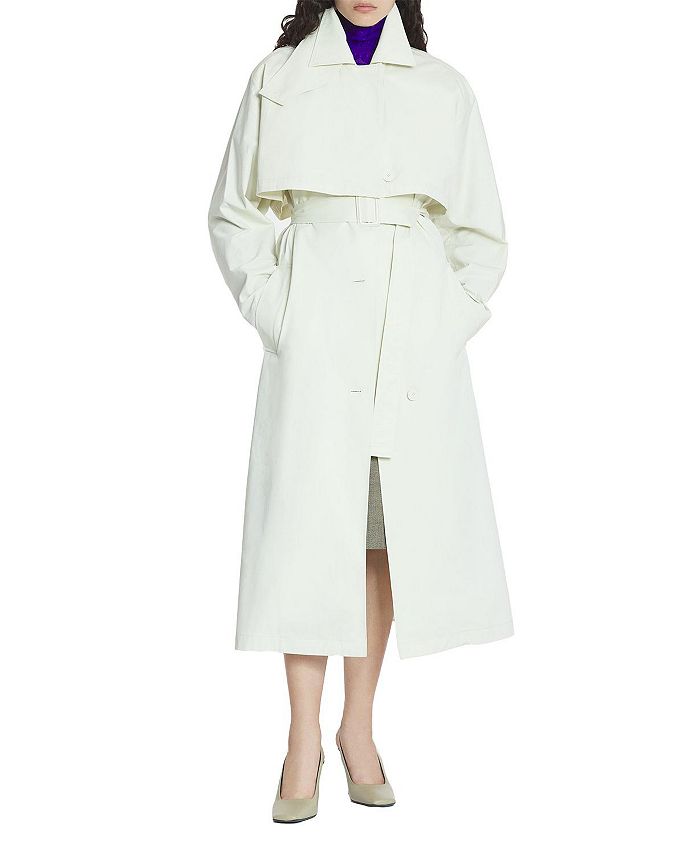 

Хлопковый тренчкот Lanvin, слоновая кость/кремовый