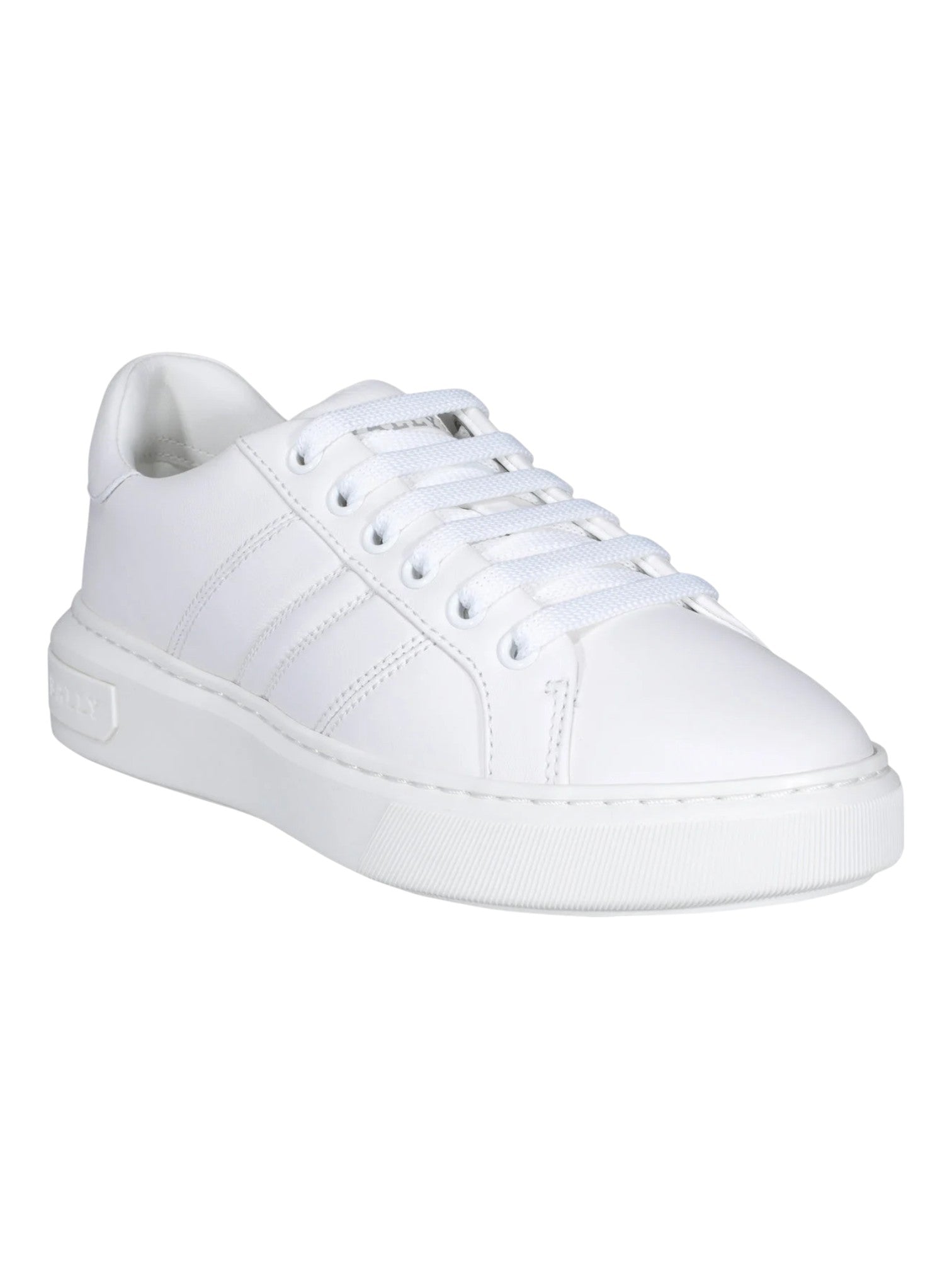 Женские белые однотонные кроссовки Bally Mandye 6238693 из телячьей кожи