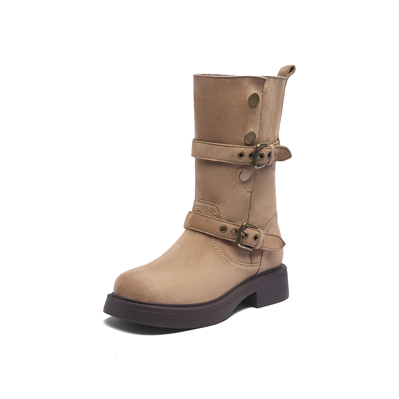 JOSINY Женские полусапожки на каблуке 4 см цвета хаки, цвет Khaki — фото 2