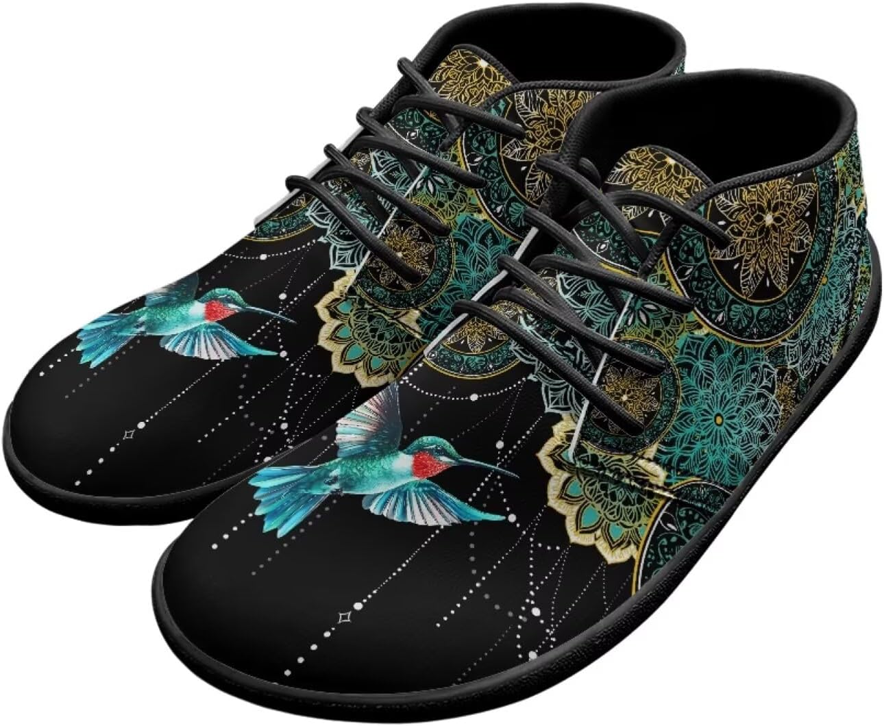 Кроссовки Rooster Athletic, туфли-слипоны Hummingbird, плоские туфли, широкие обувь босоножки для мужчин и женщин, с нулевым перепадом подошвы, легкие тренировочные кроссовки Chririnla, Boho Print Hummingbird — фото 4