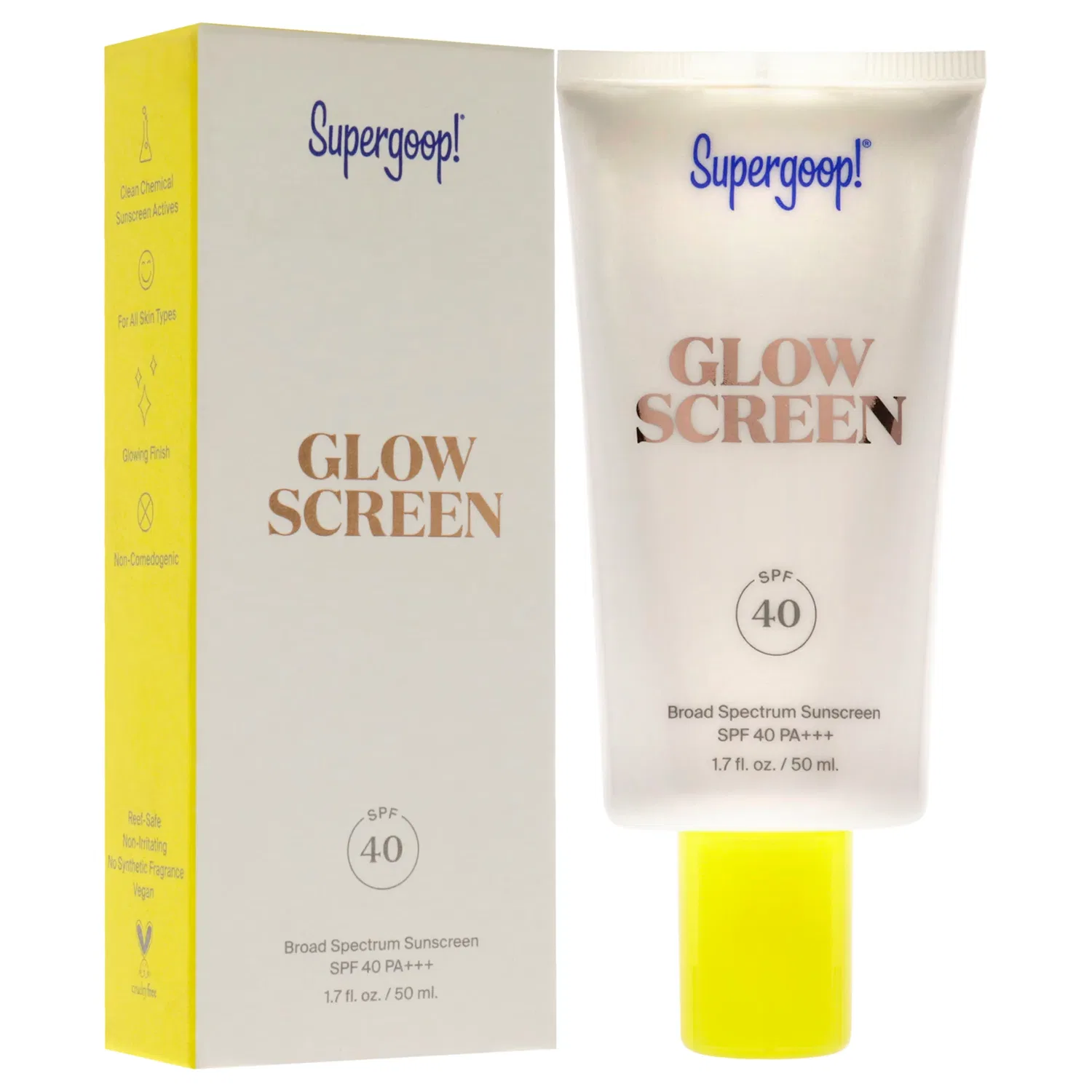 Лосьон для тела Glowscreen SPF 40 от Supergoop для женщин - 1,7 унции (48 г), бежевый — фото 3