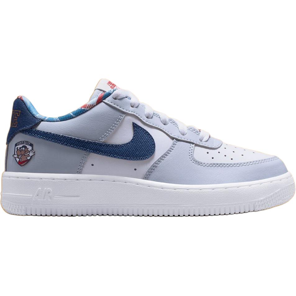 Nike Air Force 1 устойчивые к истиранию низкие детские скейтбординг кроссовки white blue kids' — фото 3
