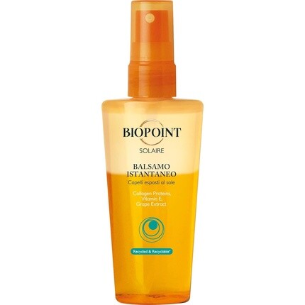 

Biopoint Bifase Solar Balm For Hair 100ml - Глубокое увлажнение для противодействия повреждению солнцем и морем 3,3 жидких унций Сделано в Италии