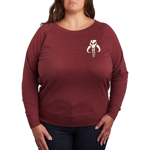 

Футболка с длинным рукавом The Mandalorian Icon French Terry Plus Size Star Wars, Heather Maroon