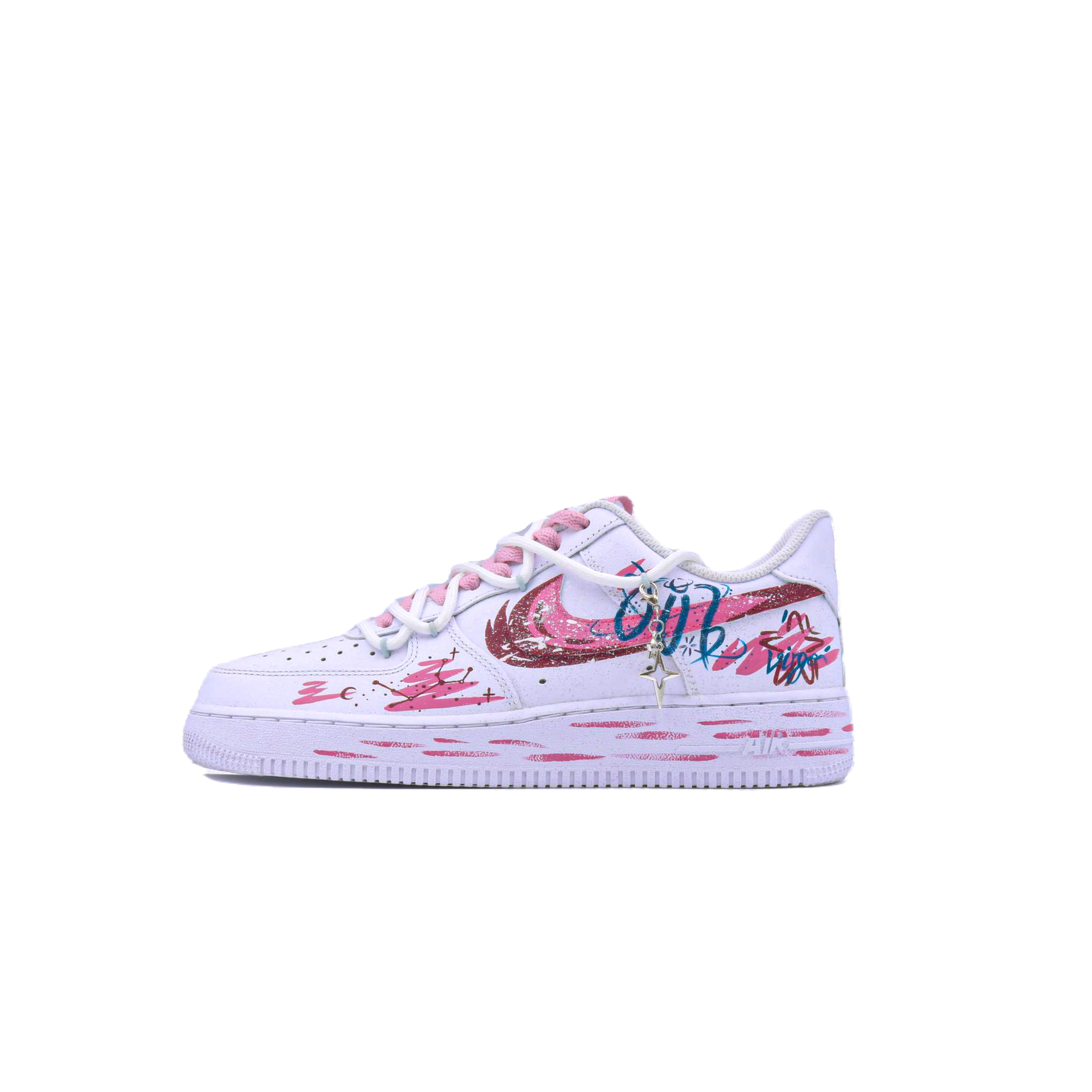

Детские кроссовки для скейтбординга Air Force 1 LE Low унисекс Nike, белый/розовый