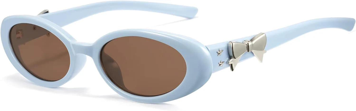 

Солнцезащитные очки Cyxus в стиле Чан Вонён для женщин с бантом, модные солнцезащитные очки с защитой от УФ-излучения для использования на открытом воздухе 1234, Blue