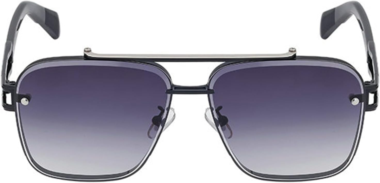 

Солнцезащитные очки Willochra Retro Metal Double Bridges Pilot для женщин, модные темно-зеленые квадратные очки с защитой от УФ-излучения UV400 для мужчин, панк-очки, C2