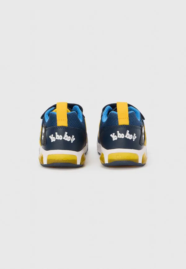 Светящиеся кроссовки для мальчиков jinek Geox, Navy/Yellow — фото 3