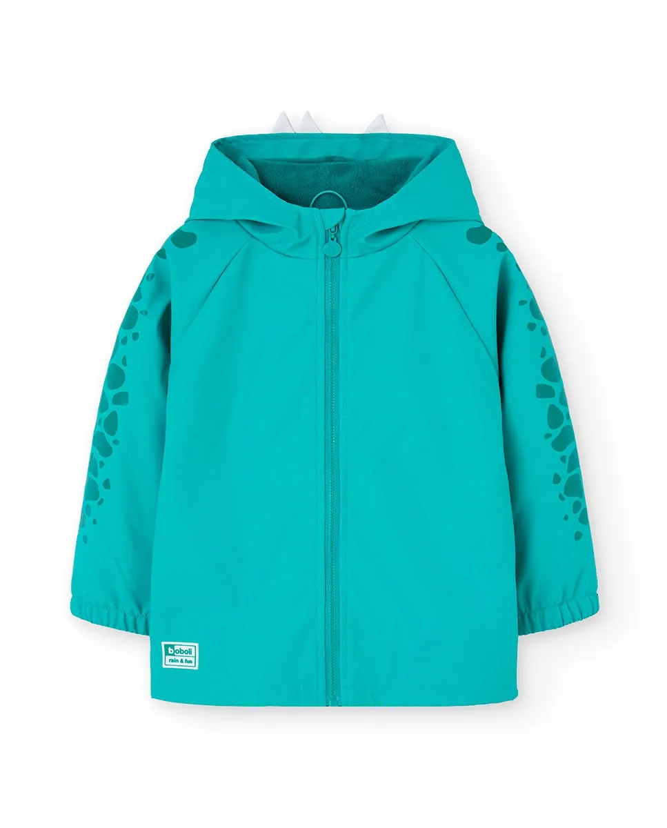 

Детский дождевик с капюшоном и застежкой-молнией Boboli, бирюзовый